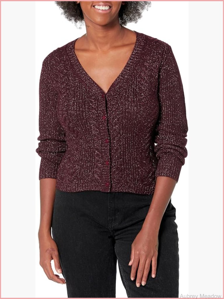 Long Sleeve Cardigan Sweater Women Crew Neck Pull On Regular Fit Medium Weight